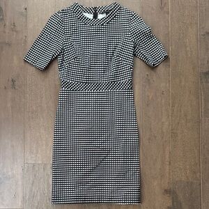 Banana Republic Black White Gingham Sheath Dress Size 0